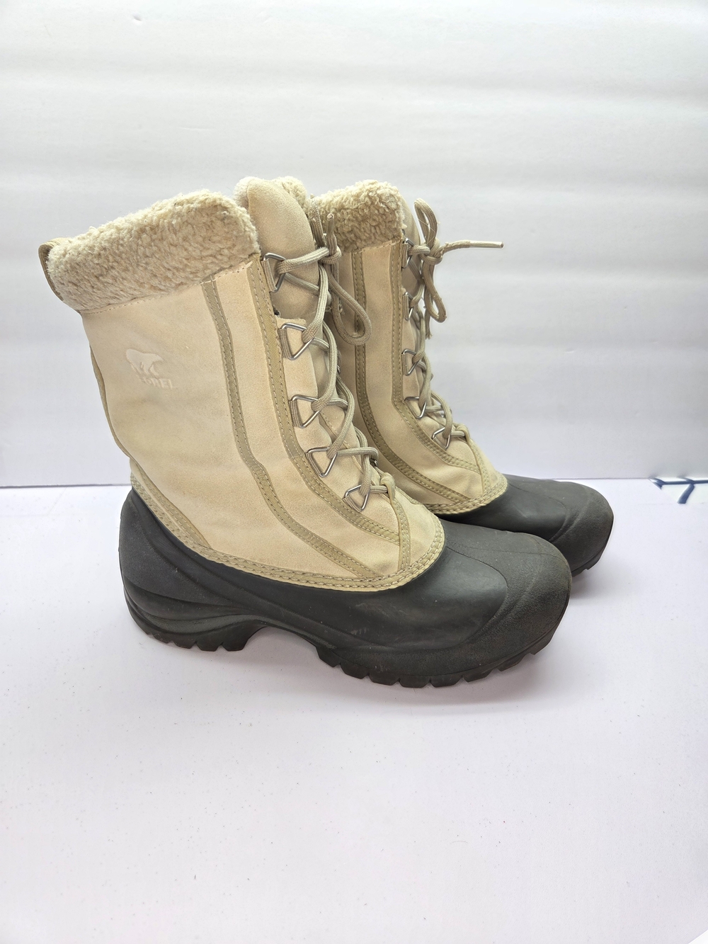Sorel Boots Womens 8 Cumberland Winter Snow White Ivory Lace